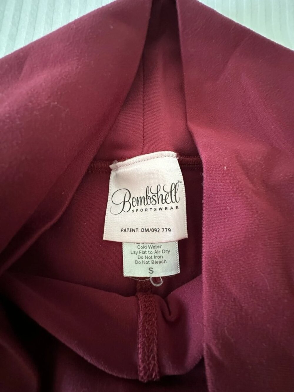 Bombshell sports wear leggings Thigh Highs Solid MAROON size S - Picture 4 of 5